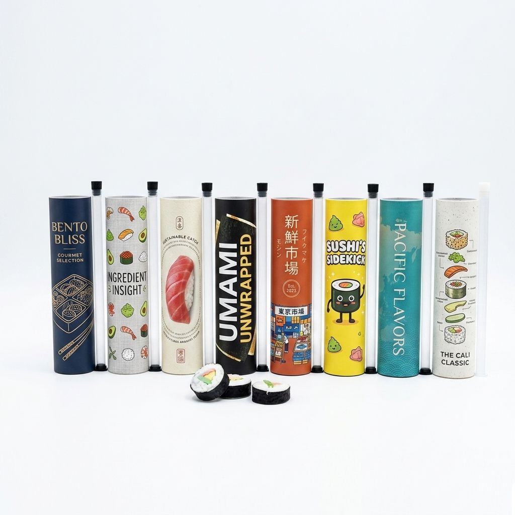 Food Grade Custom Logo Paper Tube Packaging for Sushi Takeout and Grab-and-Go