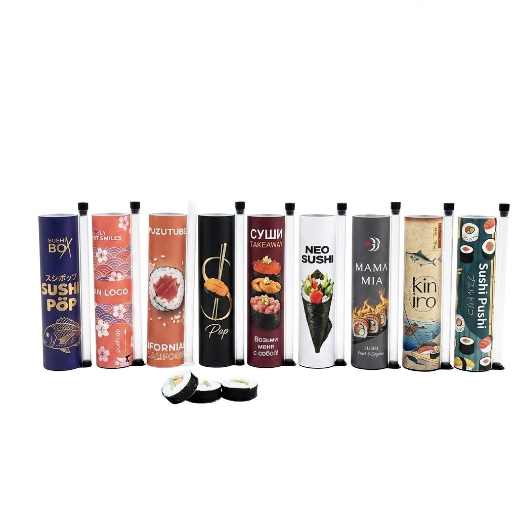 Food Grade Custom Logo Paper Tube Packaging for Sushi Takeout and Grab-and-Go