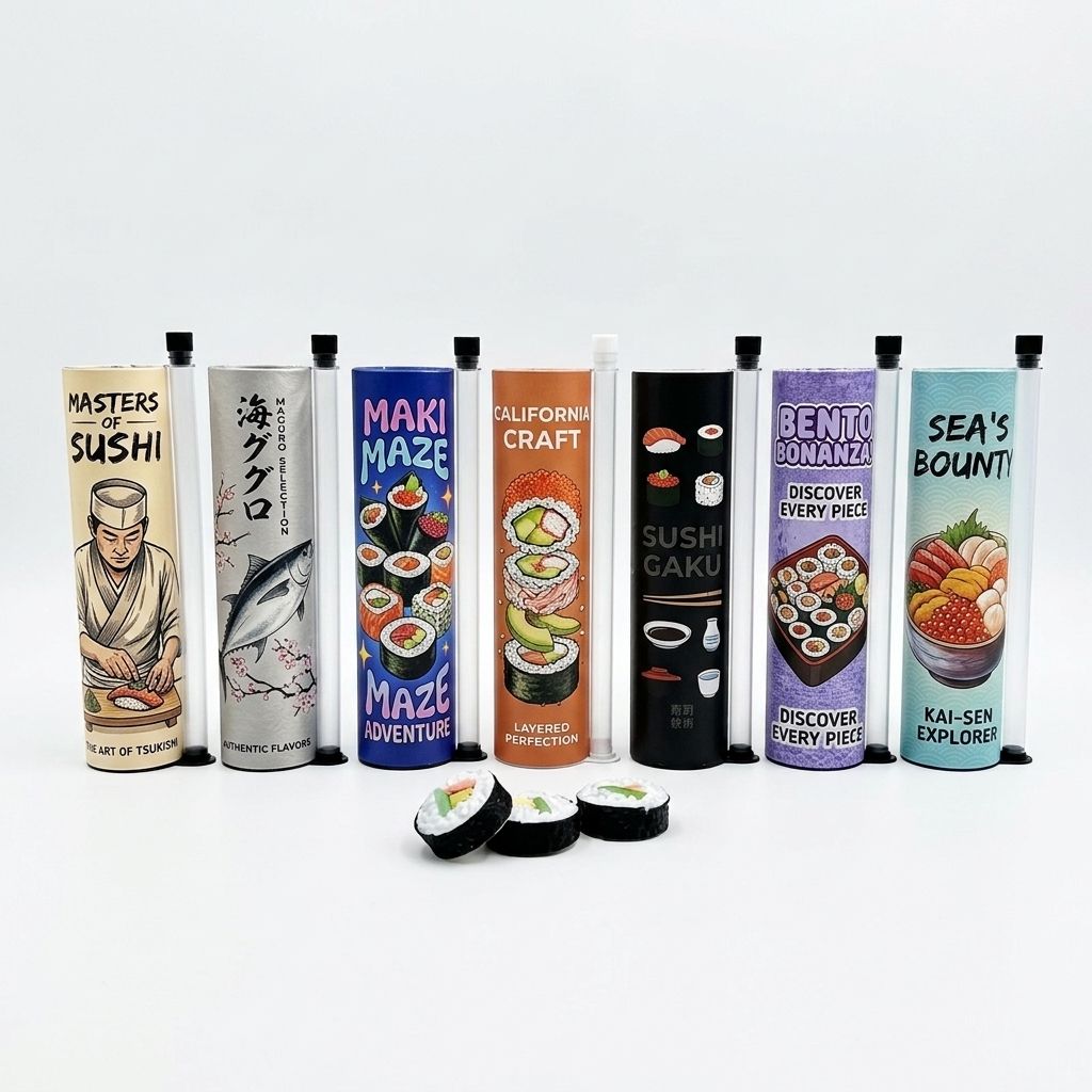 Food Grade Custom Logo Paper Tube Packaging for Sushi Takeout and Grab-and-Go
