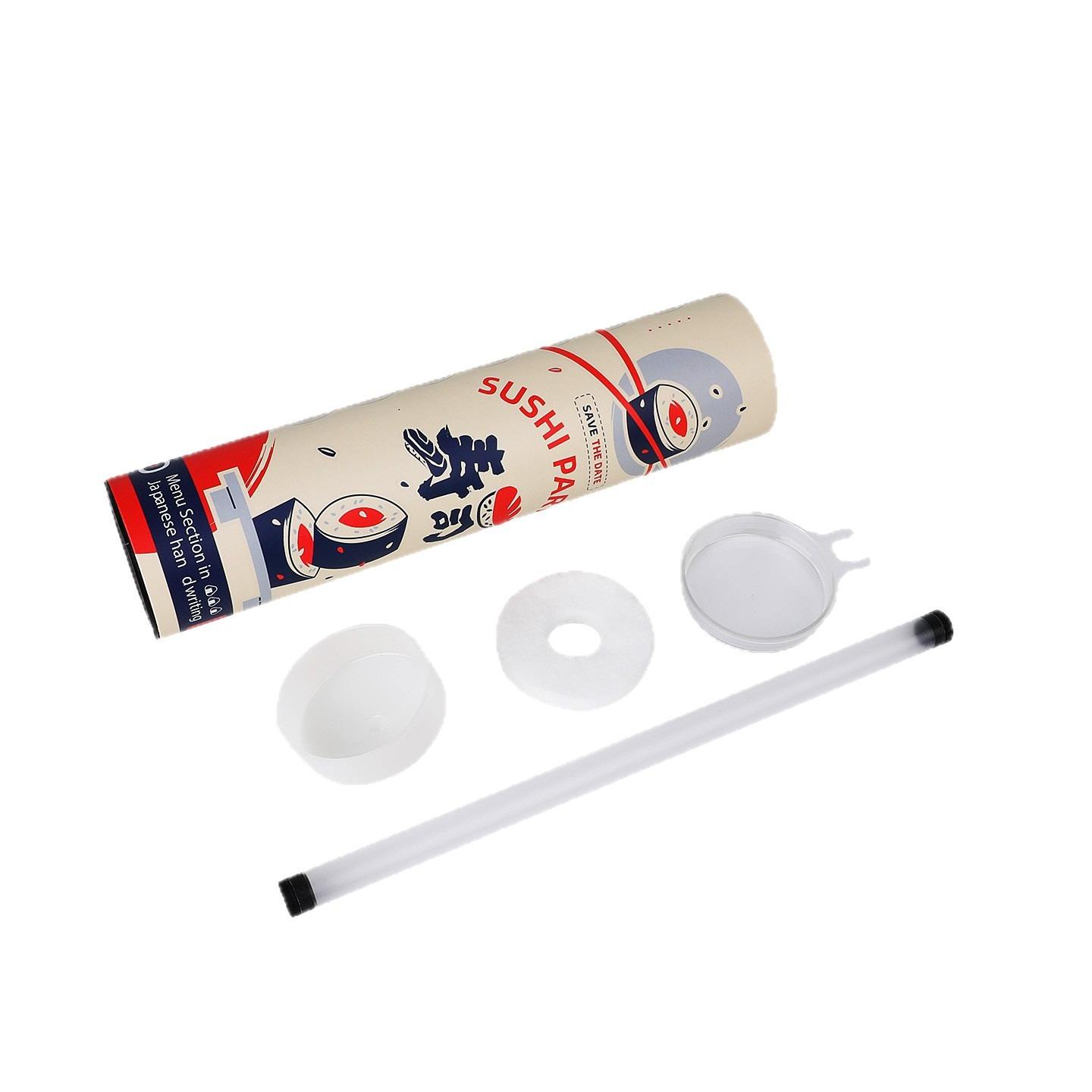 Biodegradable Custom Sushi Push Pop Paper Tube Packaging with Soy Sauce Tube for Food Takeaway