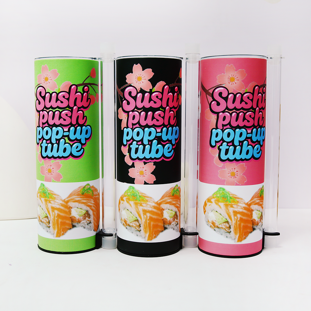 Eco Friendly Sushi Push Pop Tube Packaging Food Grade with Sauce Container Chopsticks