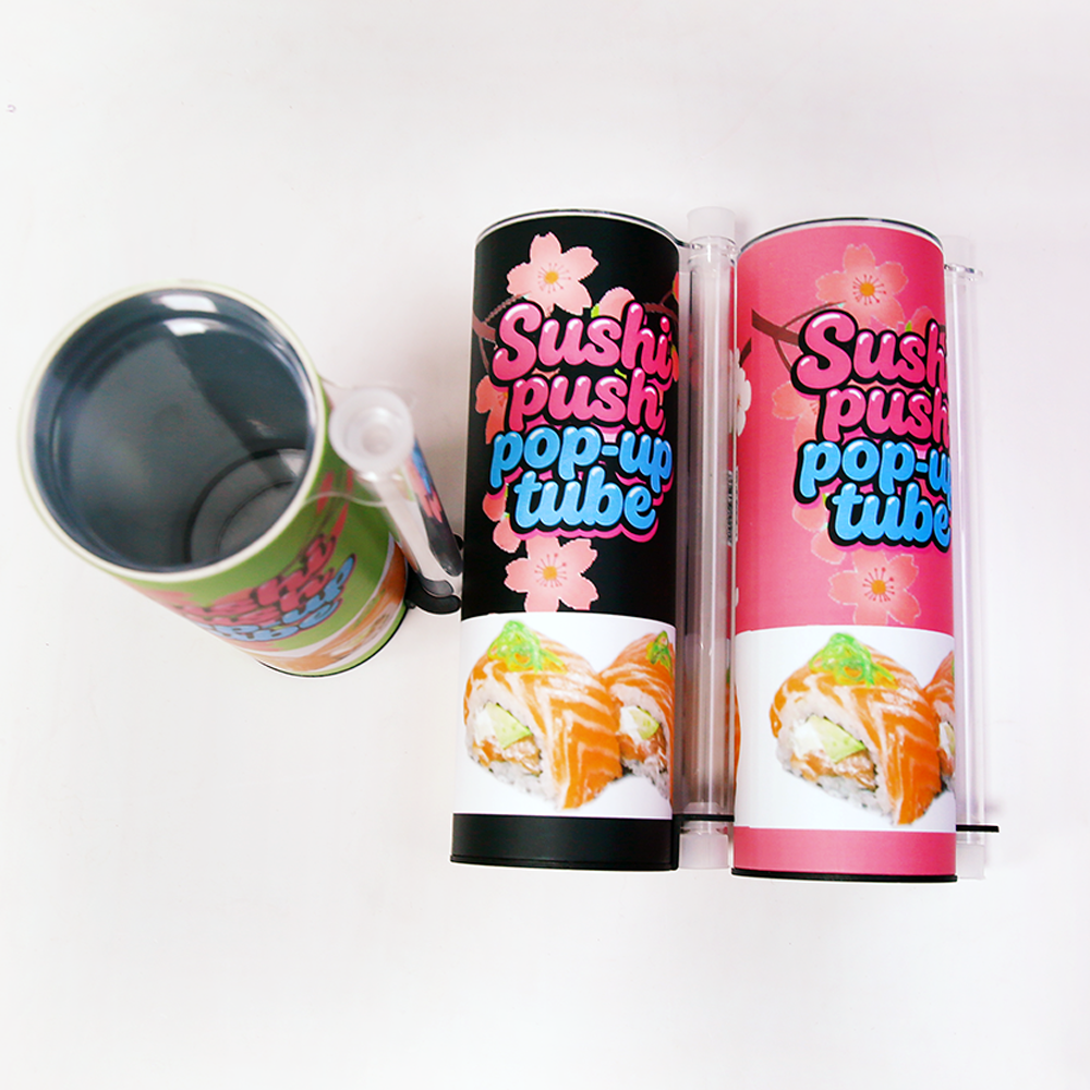 Eco Friendly Sushi Push Pop Tube Packaging Food Grade with Sauce Container Chopsticks