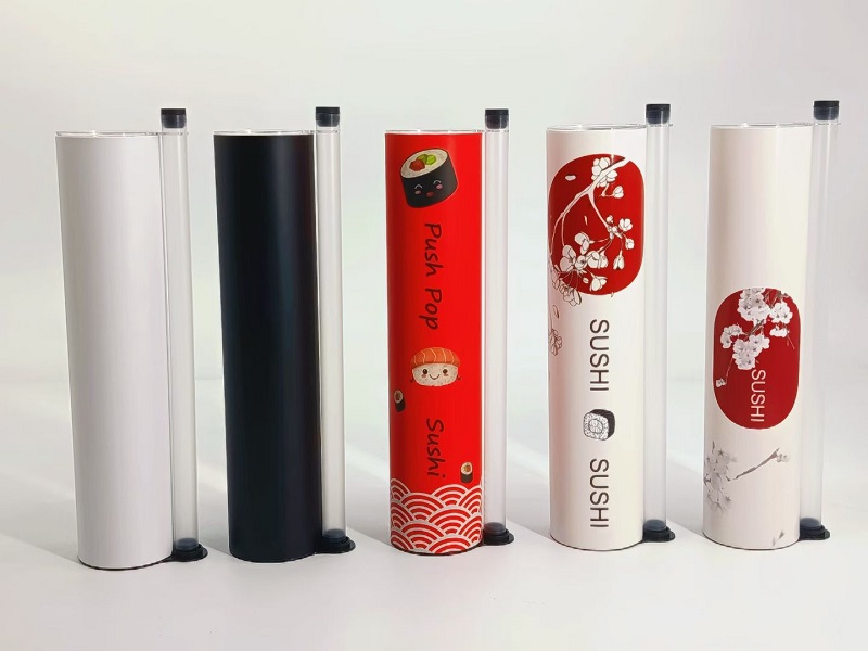 Customized Sushi Push Up Paper Tube Packaging Food Grade with Sauce Container Chopsticks
