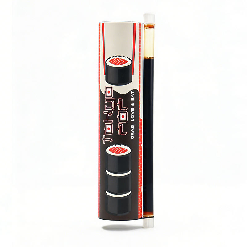 Customized Sushi Push Up Paper Tube Packaging Food Grade with Sauce Container Chopsticks