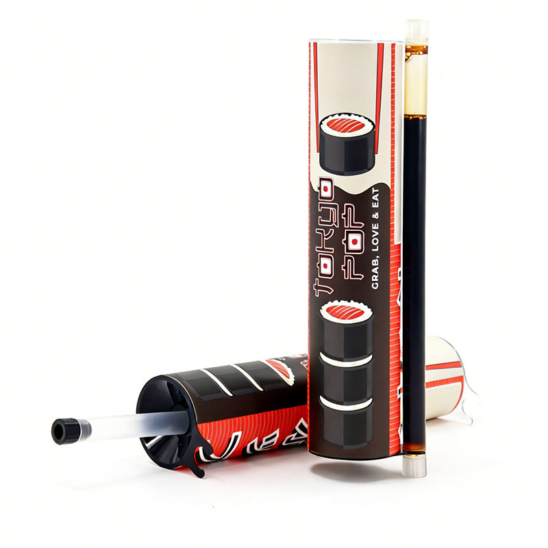 Customized Sushi Push Up Paper Tube Packaging Food Grade with Sauce Container Chopsticks