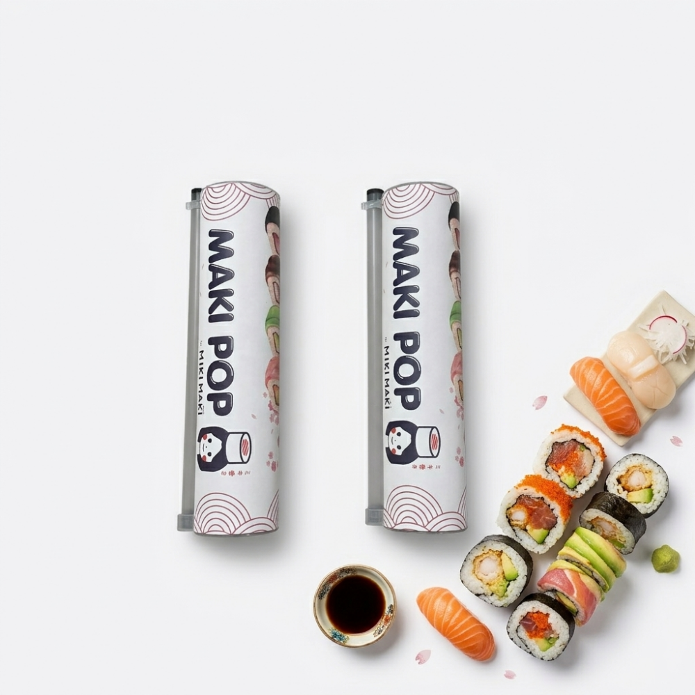 Custom Printed Sushi Push Pop Paper Tube Box for Food Takeaway