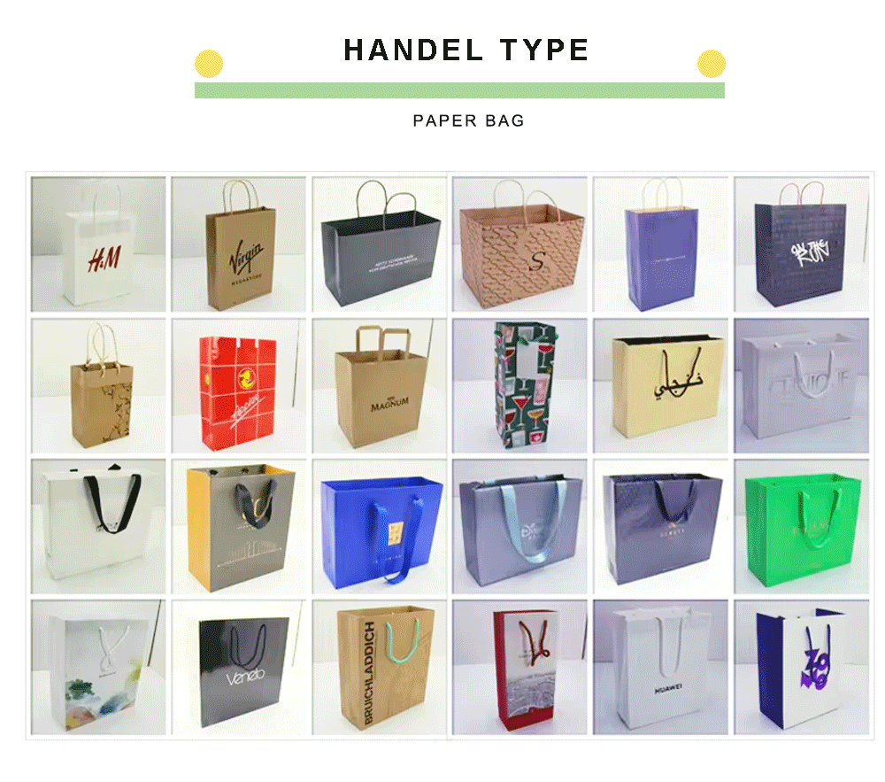 Custom Christmas Paper Gift Bags with Handles
