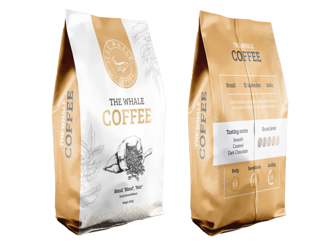 Custom Printed Paper Stand Up Bags for Snacks and Coffee