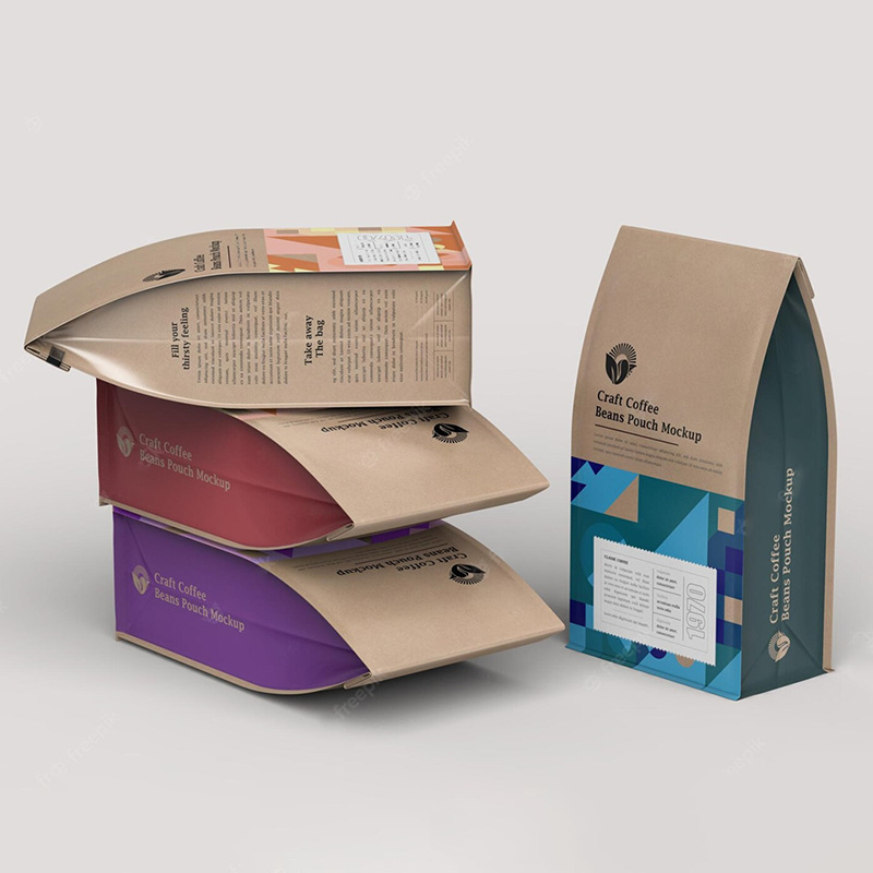 Custom Printed Paper Stand Up Bags for Snacks and Coffee