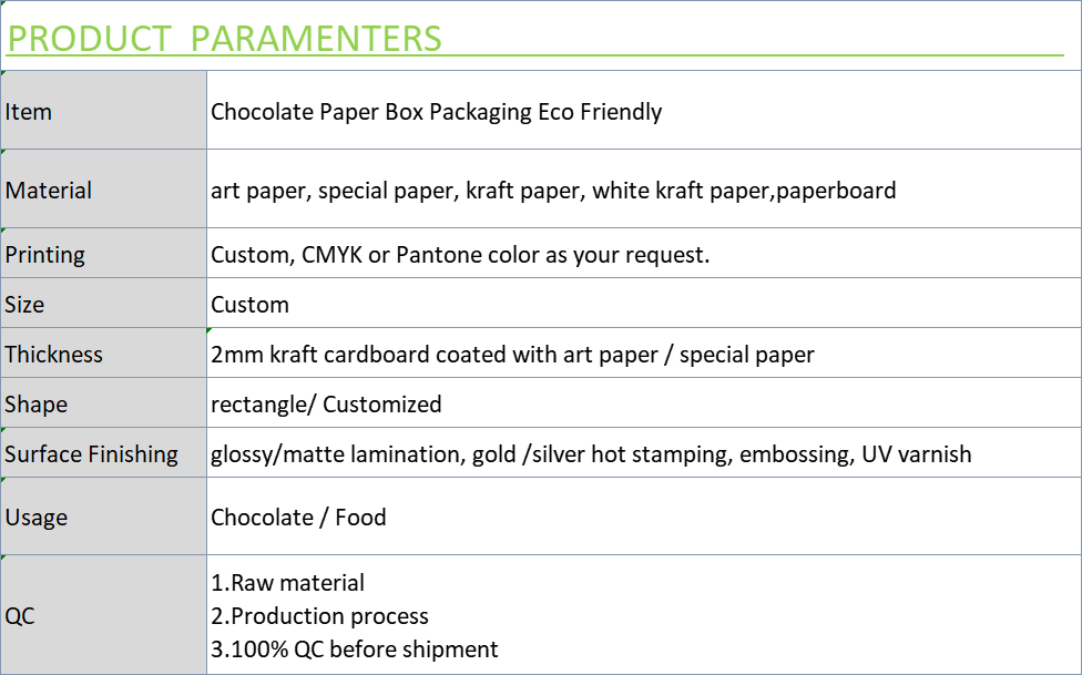 Chocolate Paper Box Packaging Eco Friendly