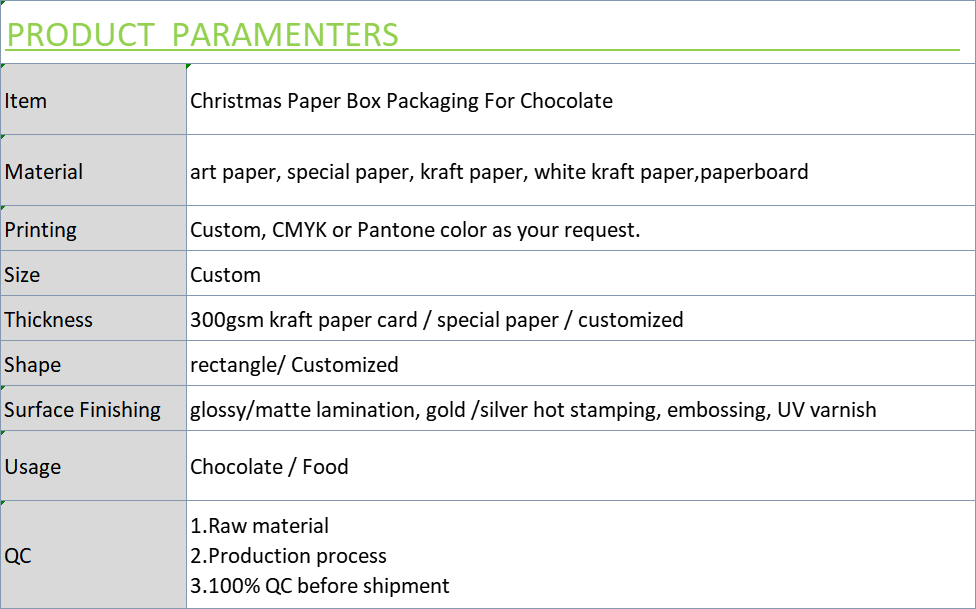 Christmas Paper Box Packaging For Chocolate