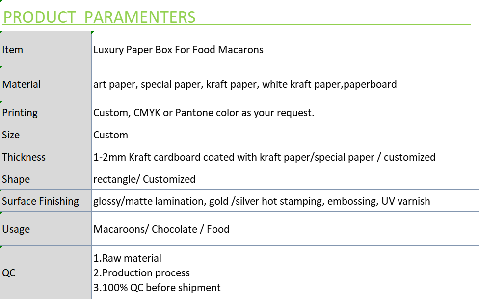Luxury Paper Box For Food Macarons