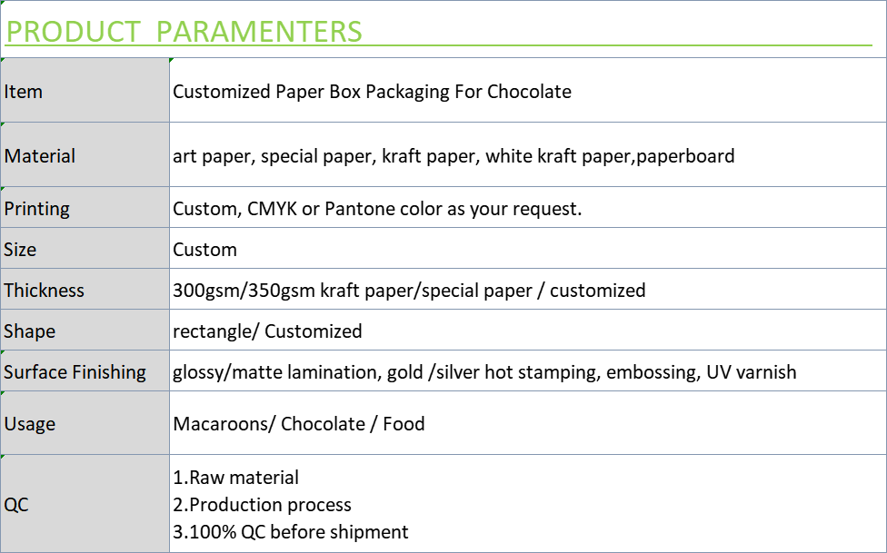 Customized Paper Box Packaging For Chocolate