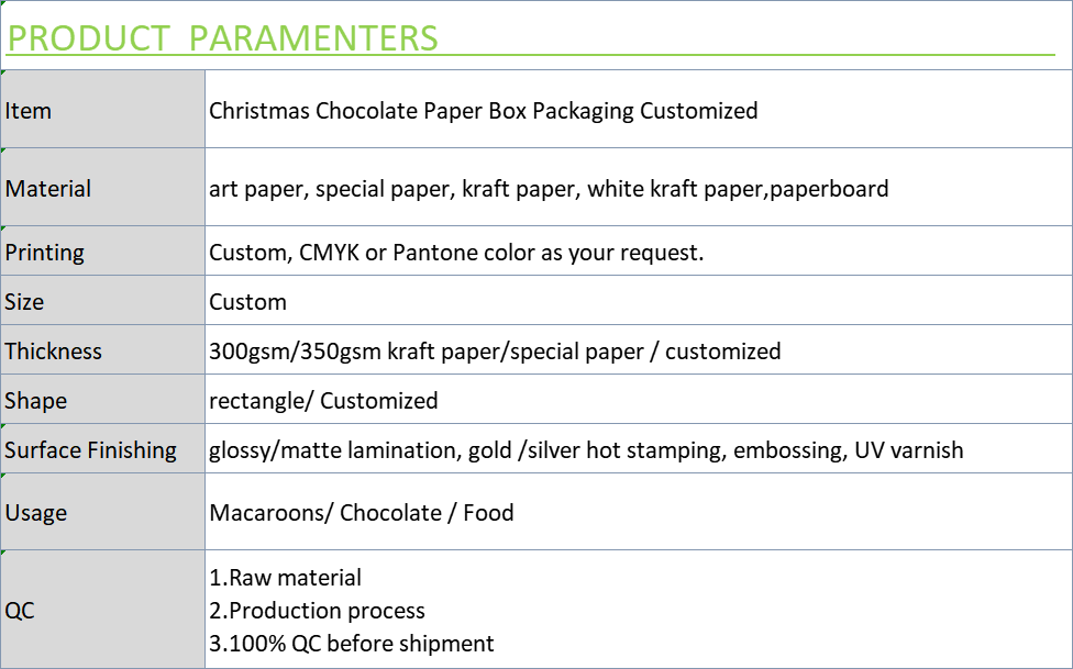 Christmas Chocolate Paper Box Packaging Customized