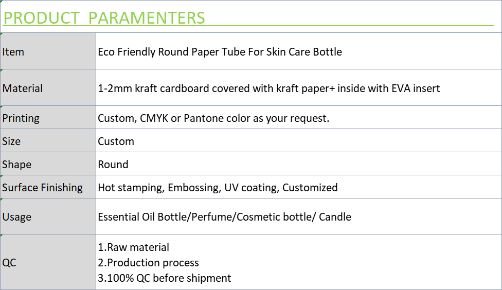 Custom Paper Tube Packaging for Cosmetic Makeup Bottles