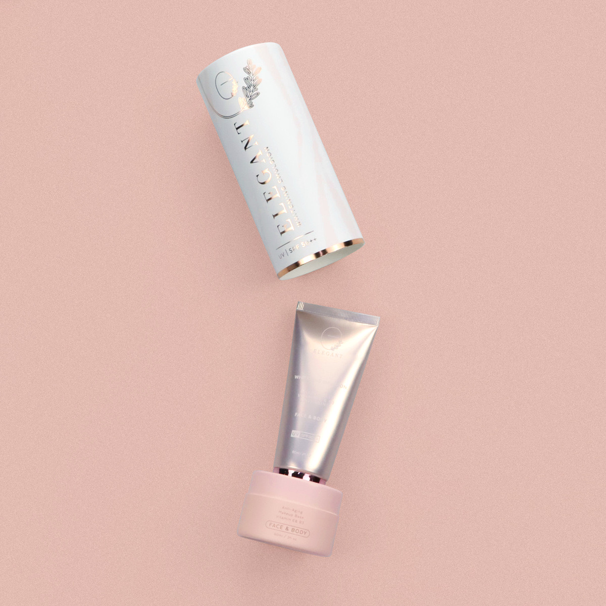 Custom Paper Tube Packaging for Cosmetic Makeup Bottles