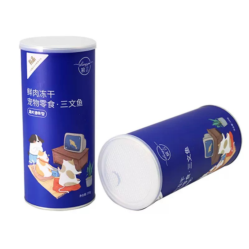 Food Grade Paper Tube Packaging with Easy Peel-Off Lid for Food Products