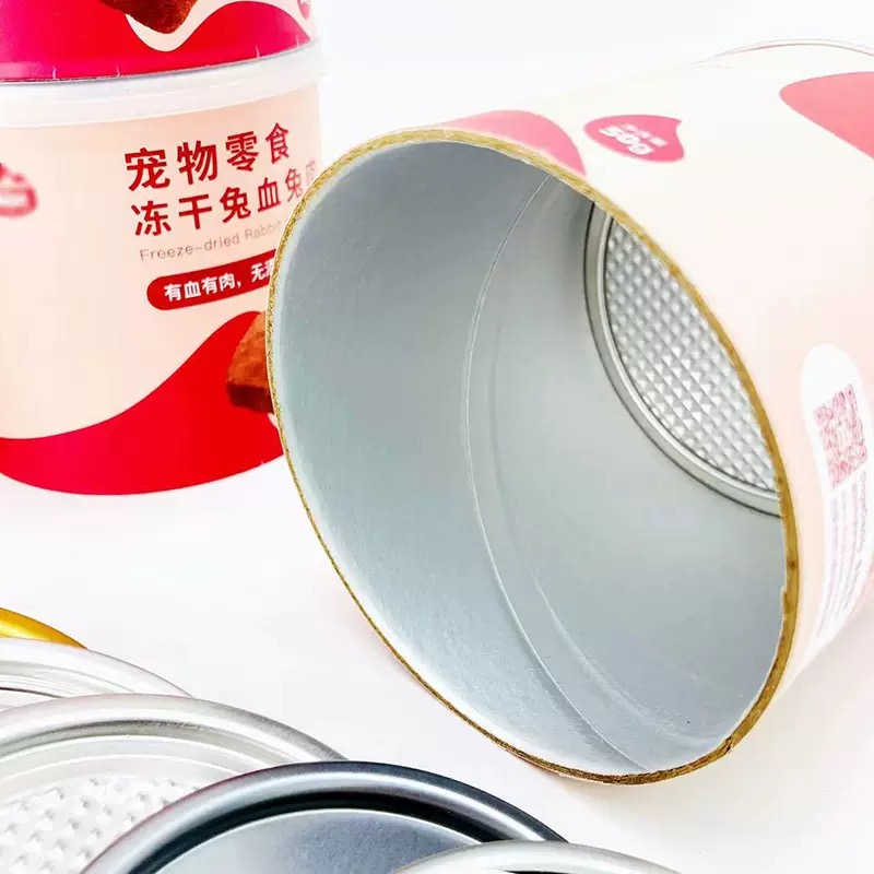 Food Grade Paper Tube Packaging with Easy Peel-Off Lid for Food Products