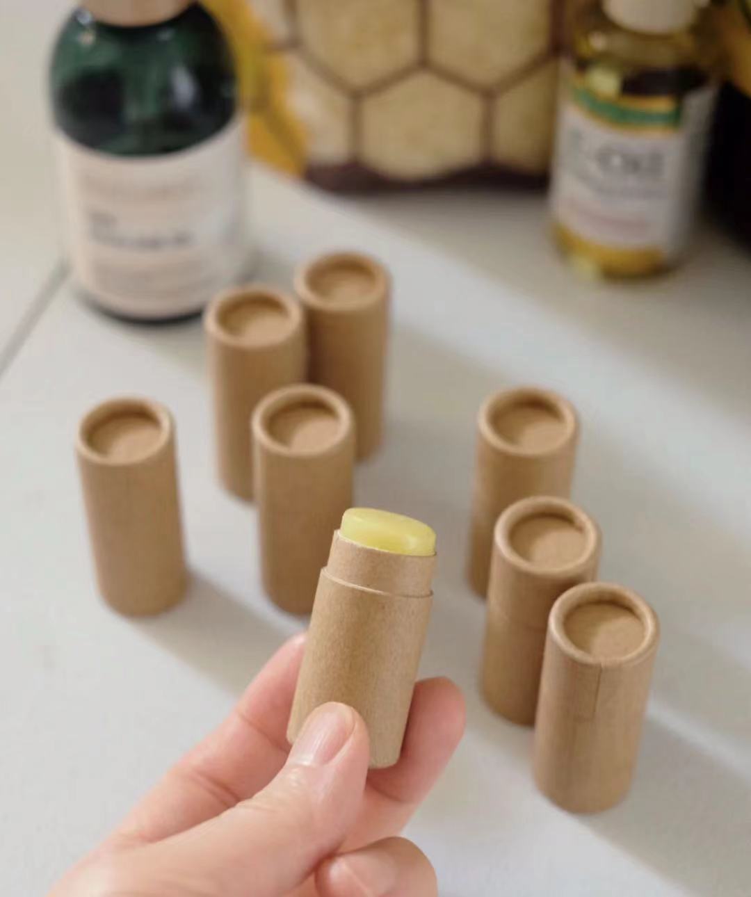 Custom Printed Sustainable Paper Tube Packaging for Lip Balm & Deodorant Stick Products