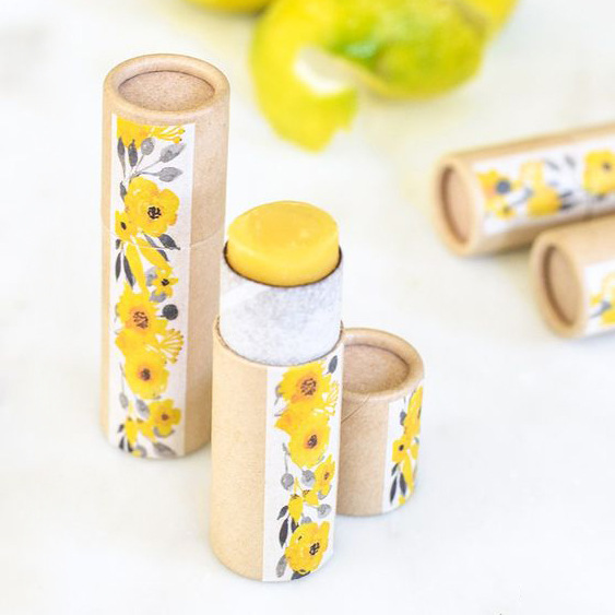 Custom Printed Sustainable Paper Tube Packaging for Lip Balm & Deodorant Stick Products