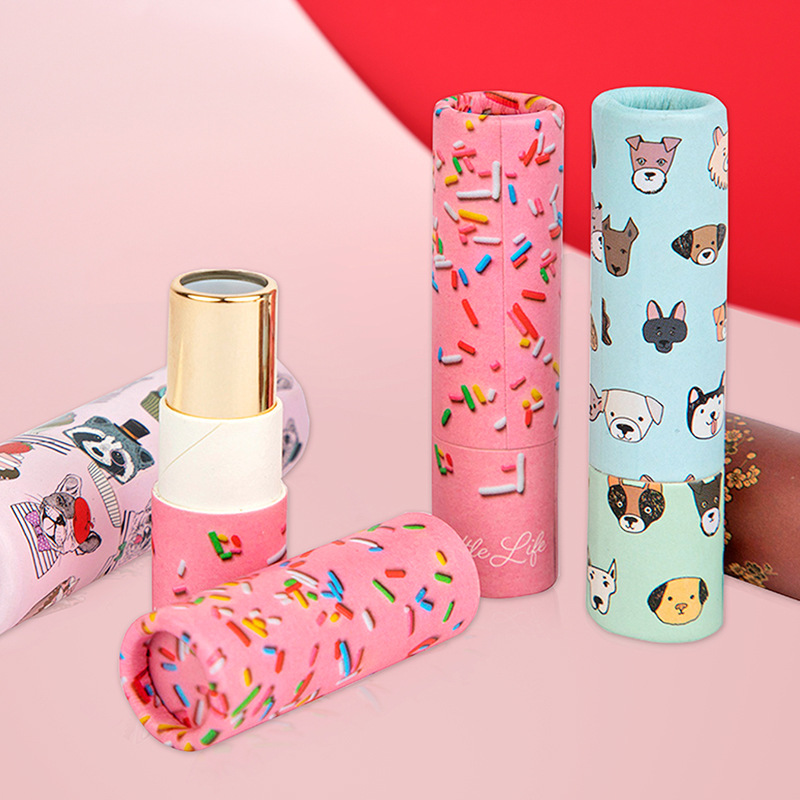 Eco-Friendly Twist-Up Paper Tube Packaging for Lip Balm