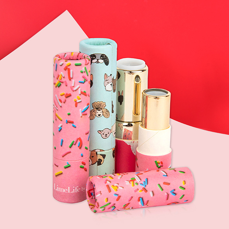 Eco-Friendly Twist-Up Paper Tube Packaging for Lip Balm